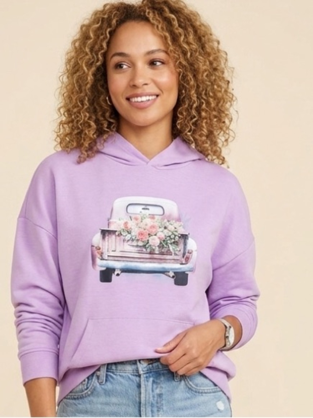 Zenana Outfitters Lavender Graphic Hoodie